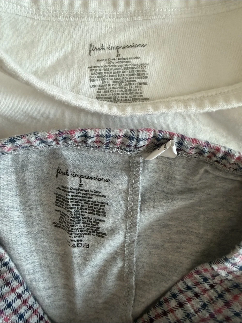 Macy's First Impressions 3T Plaid, Bows, Dog 